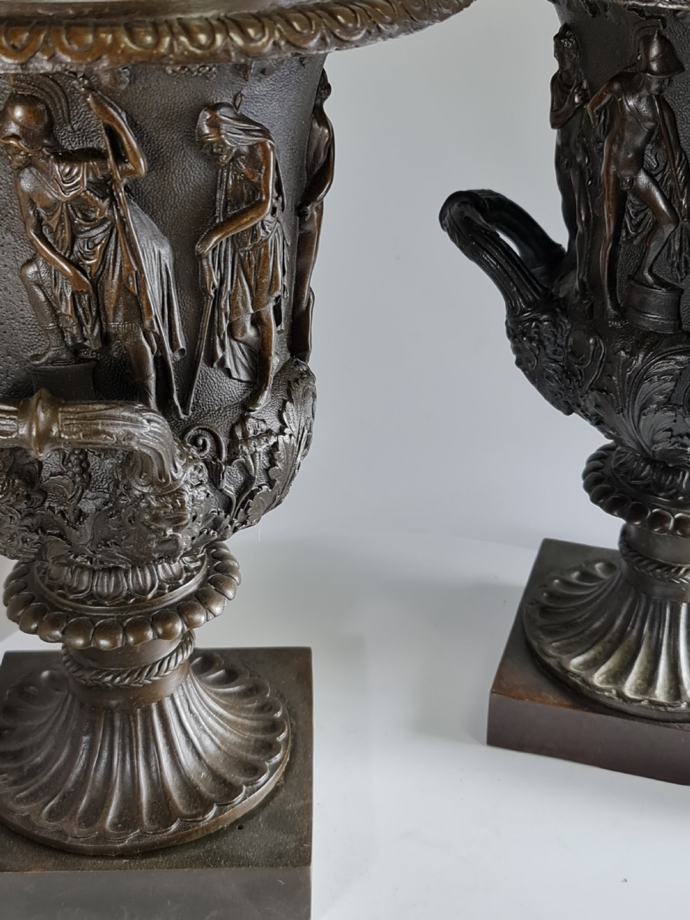Large Vintage Pair Bronze Campana Urns c1920s (31.5cm) View VI