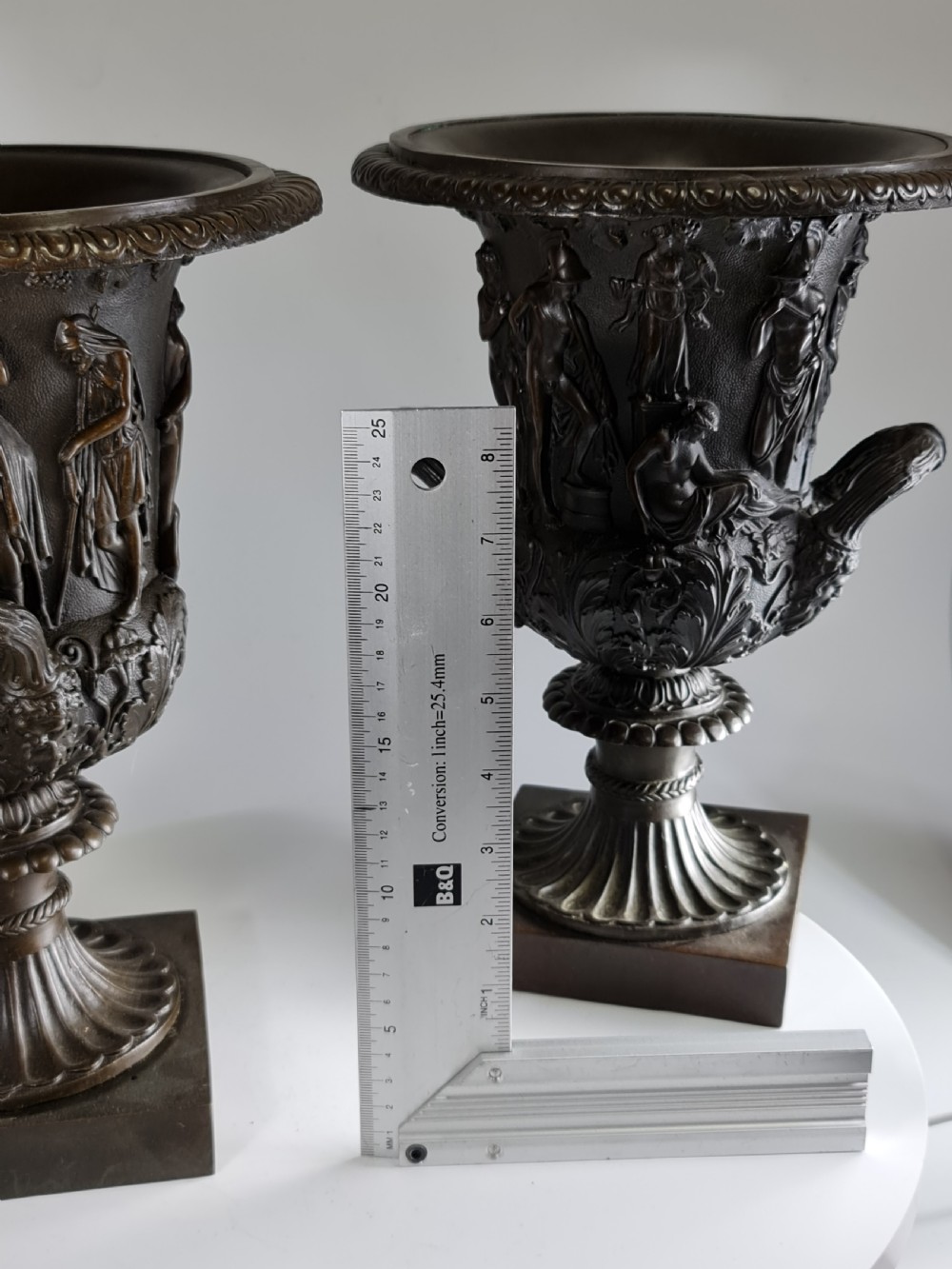 Large Vintage Pair Bronze Campana Urns c1920s (31.5cm) View XI