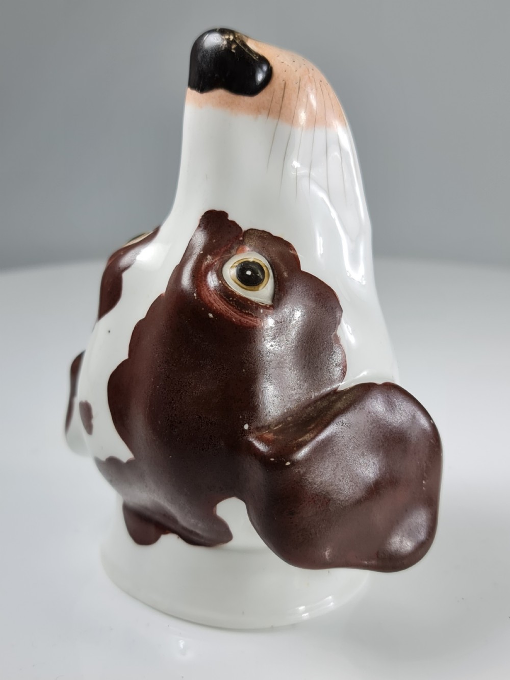 Rare Copeland & Garrett c1840 Porcelain Hound's Head Stirrup Cup View VII