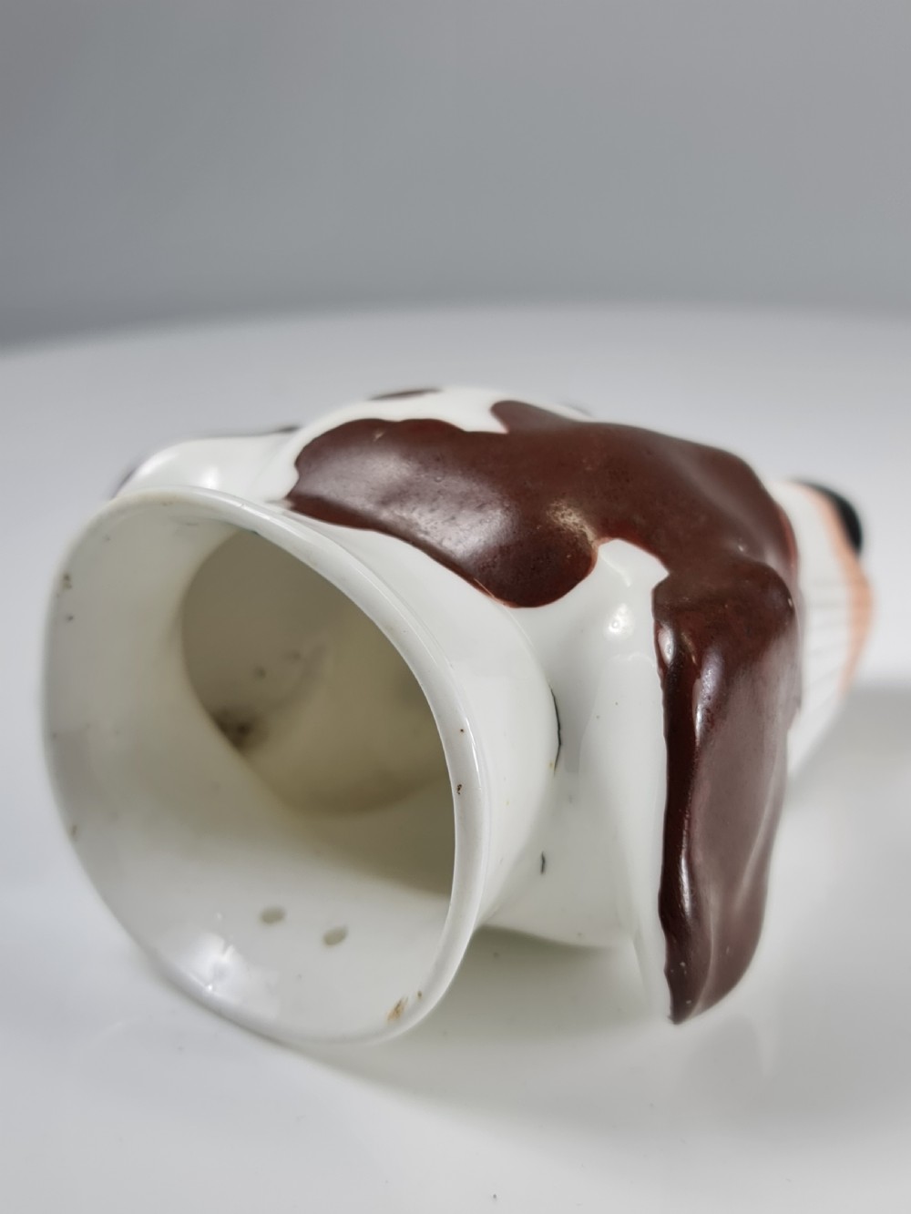 Rare Copeland & Garrett c1840 Porcelain Hound's Head Stirrup Cup View VIII