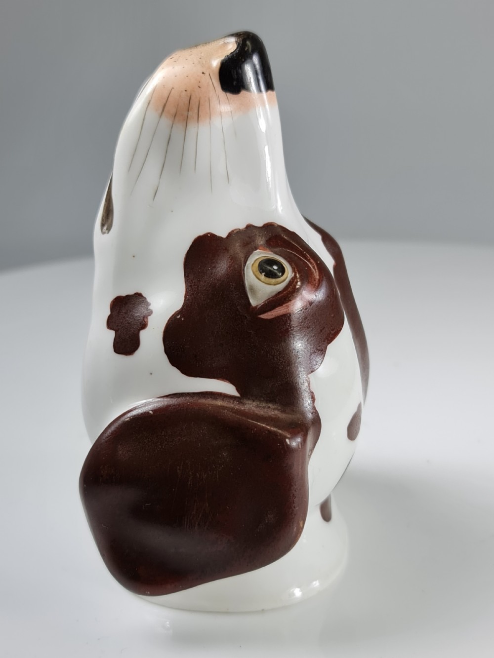 Rare Copeland & Garrett c1840 Porcelain Hound's Head Stirrup Cup View XIV