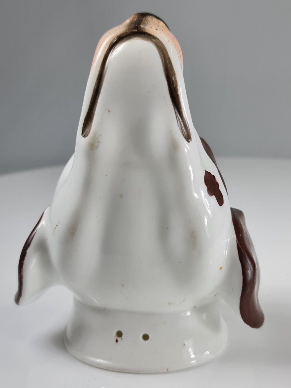 Rare Copeland & Garrett c1840 Porcelain Hound's Head Stirrup Cup View XV