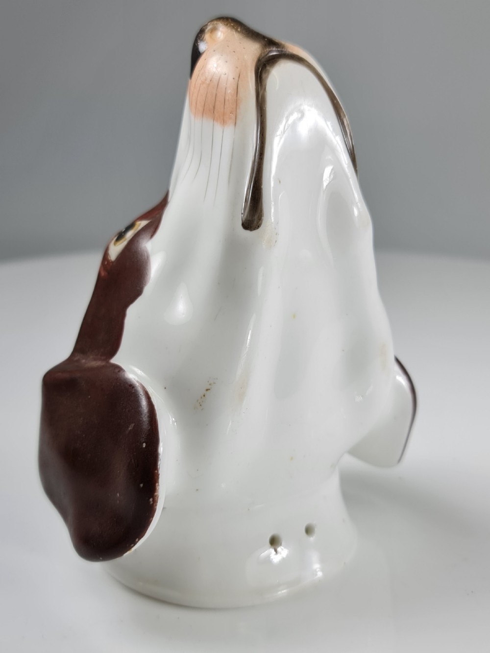 Rare Copeland & Garrett c1840 Porcelain Hound's Head Stirrup Cup View XVI