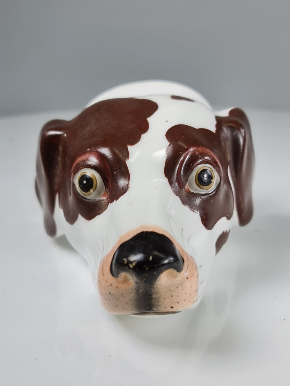 Rare Copeland & Garrett c1840 Porcelain Hound's Head Stirrup Cup View XVII