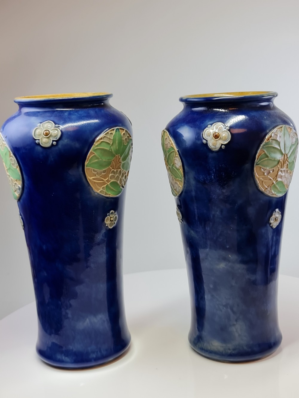 Superb Design Pair of Royal Doulton Vases by Christine Abbot c1900 View III