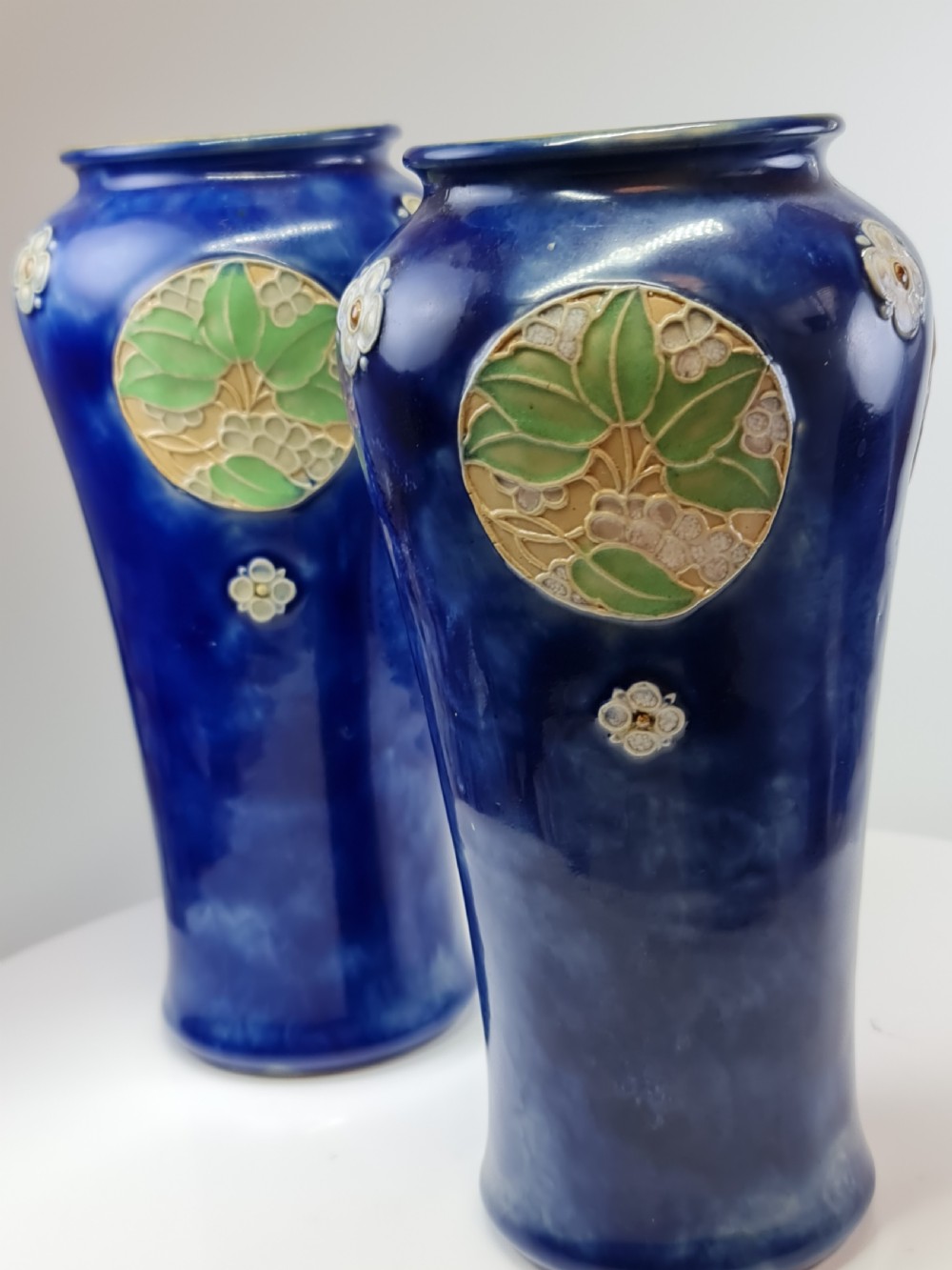 Superb Design Pair of Royal Doulton Vases by Christine Abbot c1900 View IV