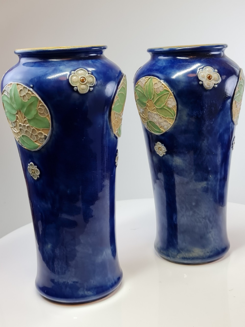 Superb Design Pair of Royal Doulton Vases by Christine Abbot c1900 View X