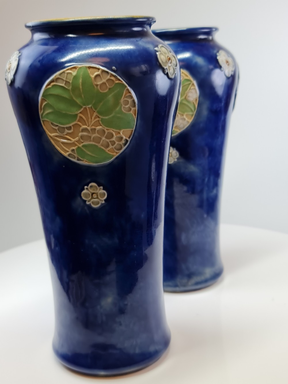 Superb Design Pair of Royal Doulton Vases by Christine Abbot c1900 View XI