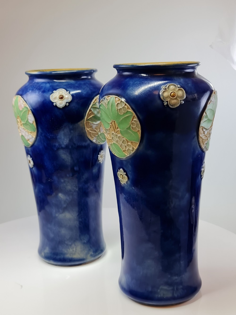 Superb Design Pair of Royal Doulton Vases by Christine Abbot c1900 View XII