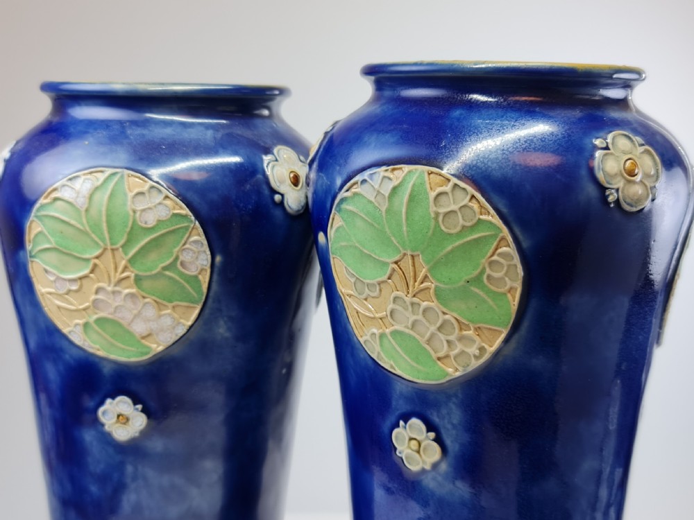 Superb Design Pair of Royal Doulton Vases by Christine Abbot c1900 View XIV