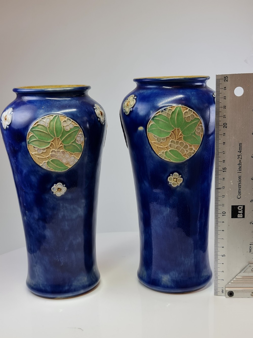 Superb Design Pair of Royal Doulton Vases by Christine Abbot c1900 View XV