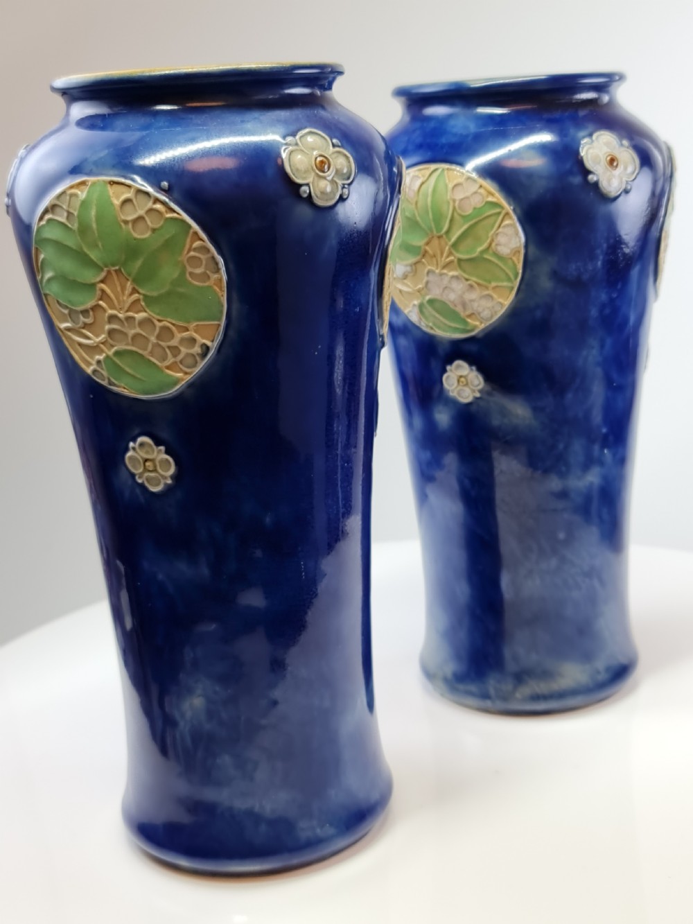 Superb Design Pair of Royal Doulton Vases by Christine Abbot c1900 View XVIII