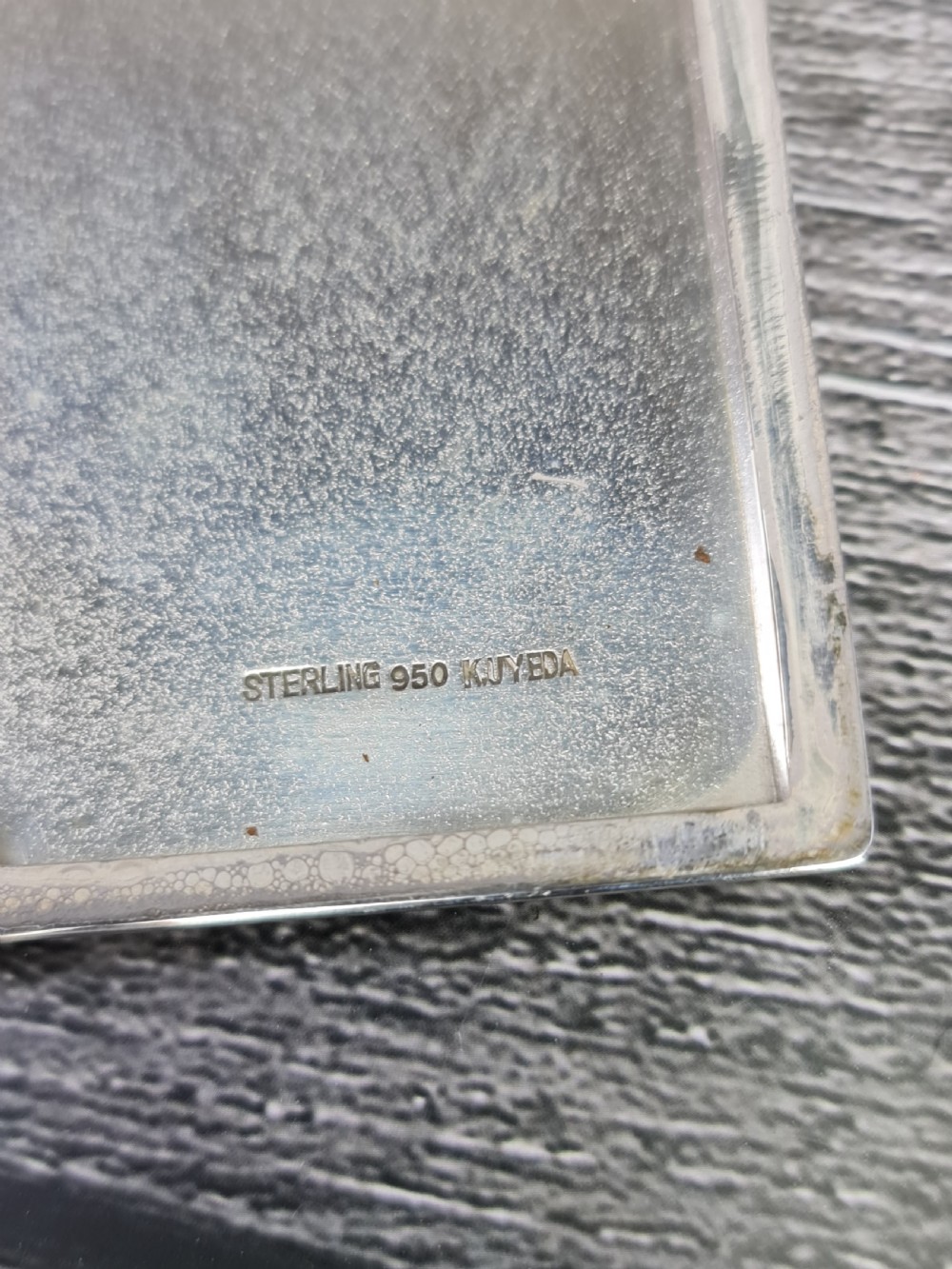 Exquisite 'K.Uyeda' Large (230gm) Vintage Japanese Sterling 950 Silver Case View VII