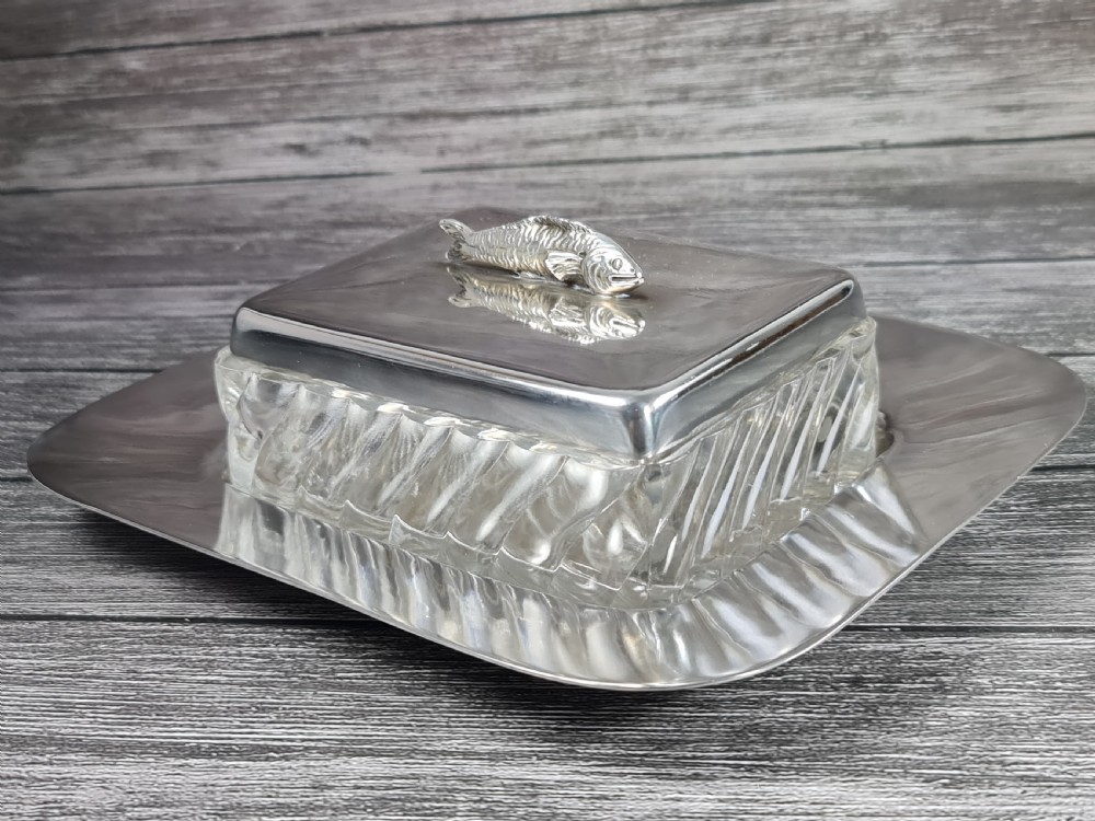 Fabulous Antique Baccarat & Wiskemann SP Large Fish Dish c1930 View III