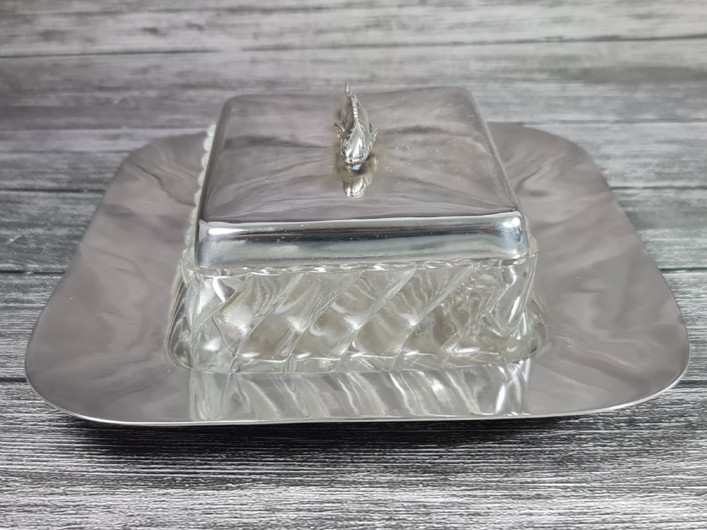 Fabulous Antique Baccarat & Wiskemann SP Large Fish Dish c1930 View IV