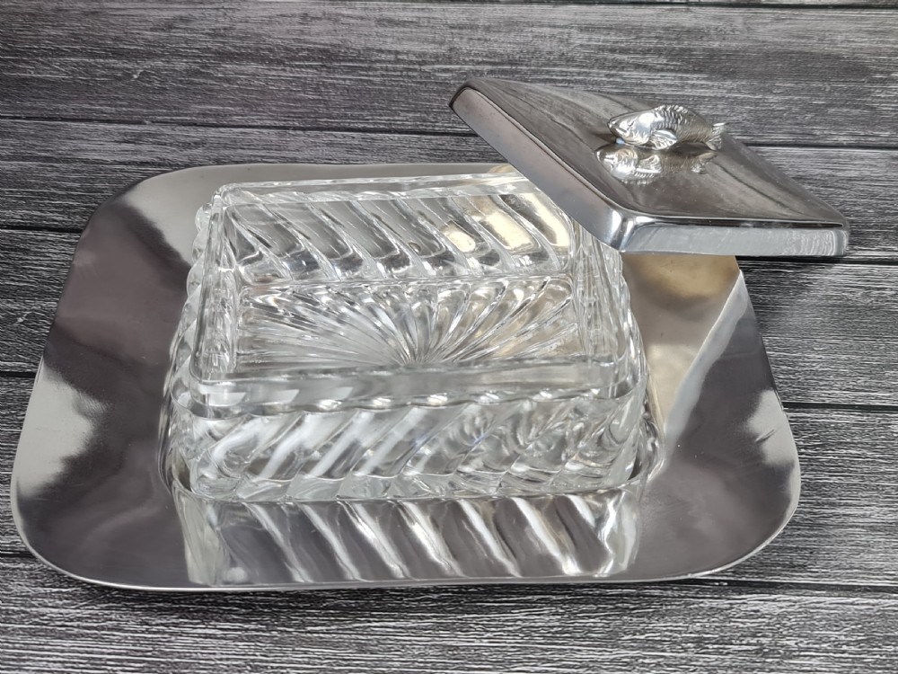 Fabulous Antique Baccarat & Wiskemann SP Large Fish Dish c1930 View V