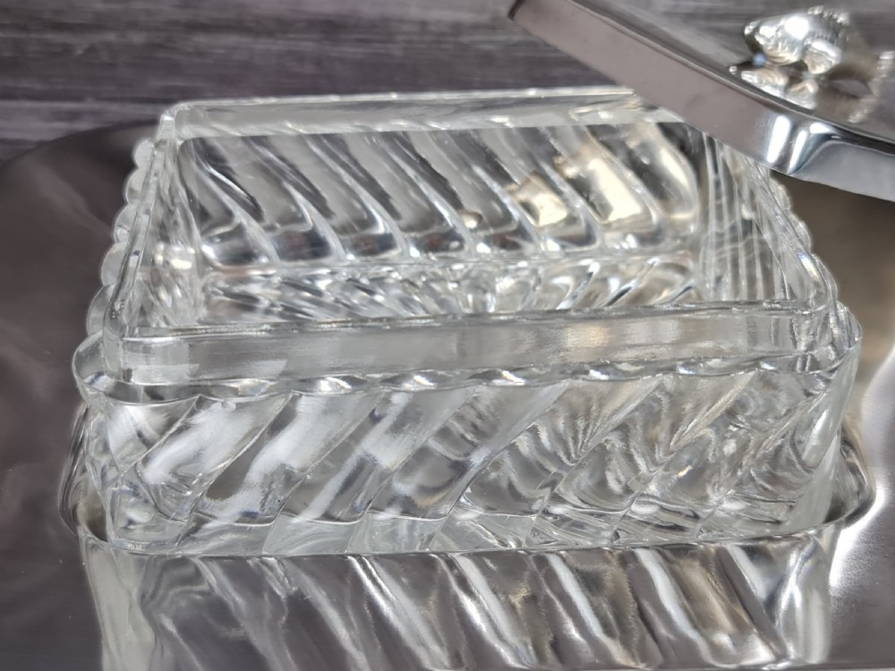 Fabulous Antique Baccarat & Wiskemann SP Large Fish Dish c1930 View VI