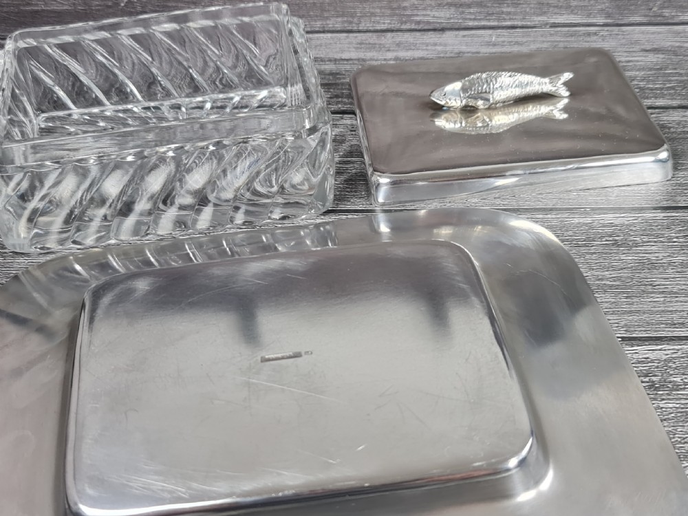 Fabulous Antique Baccarat & Wiskemann SP Large Fish Dish c1930 View XV