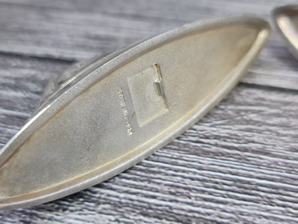 Interesting Vintage Pr of Japanese Sterling Silver Cruets formed as Mount Fuji View XXI