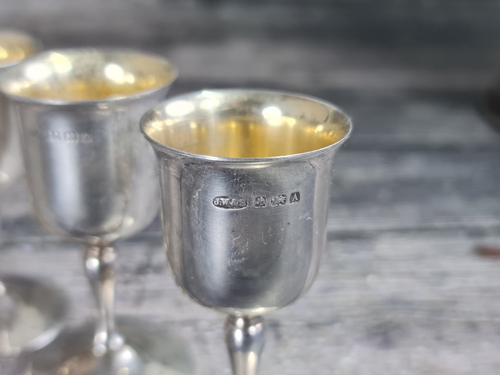 Gorgeous Set of Six HM Silver Art Deco Tots Birmingham 1925 View III