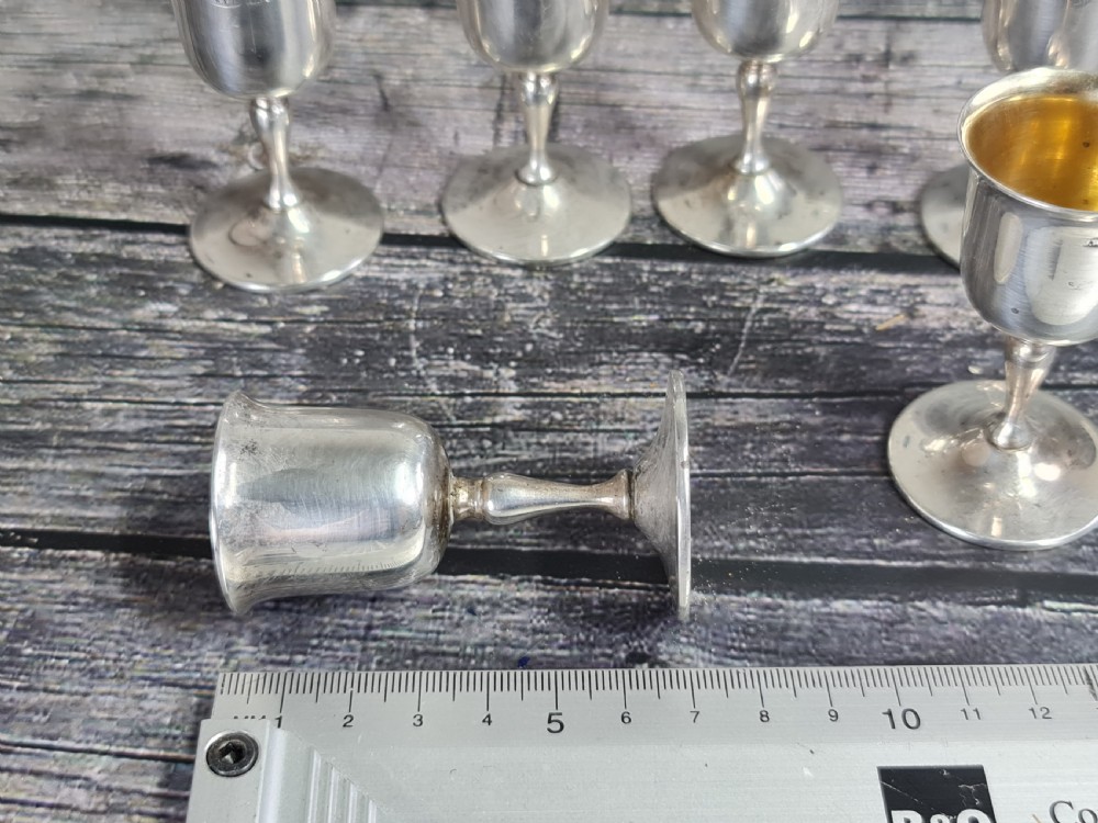 Gorgeous Set of Six HM Silver Art Deco Tots Birmingham 1925 View XII