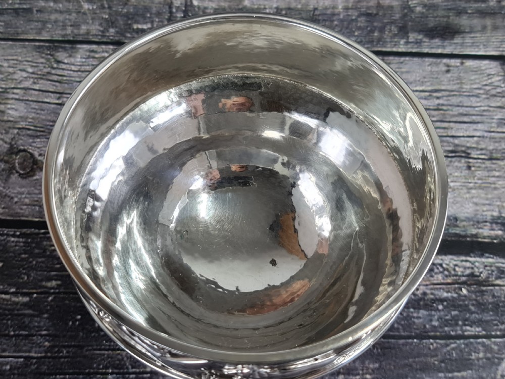 Beautiful Arts & Crafts HM silver Chasing Animals Bowl George Edwards and Sons View VIII
