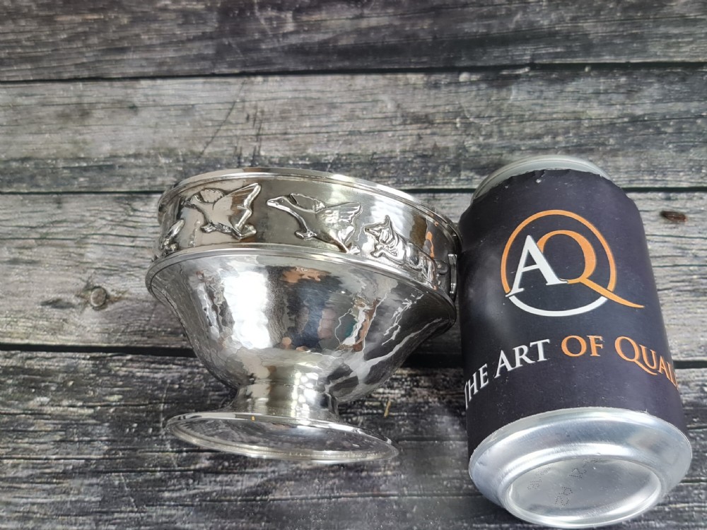 Beautiful Arts & Crafts HM silver Chasing Animals Bowl George Edwards and Sons View X