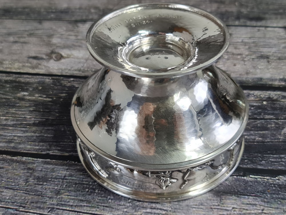 Beautiful Arts & Crafts HM silver Chasing Animals Bowl George Edwards and Sons View XVI