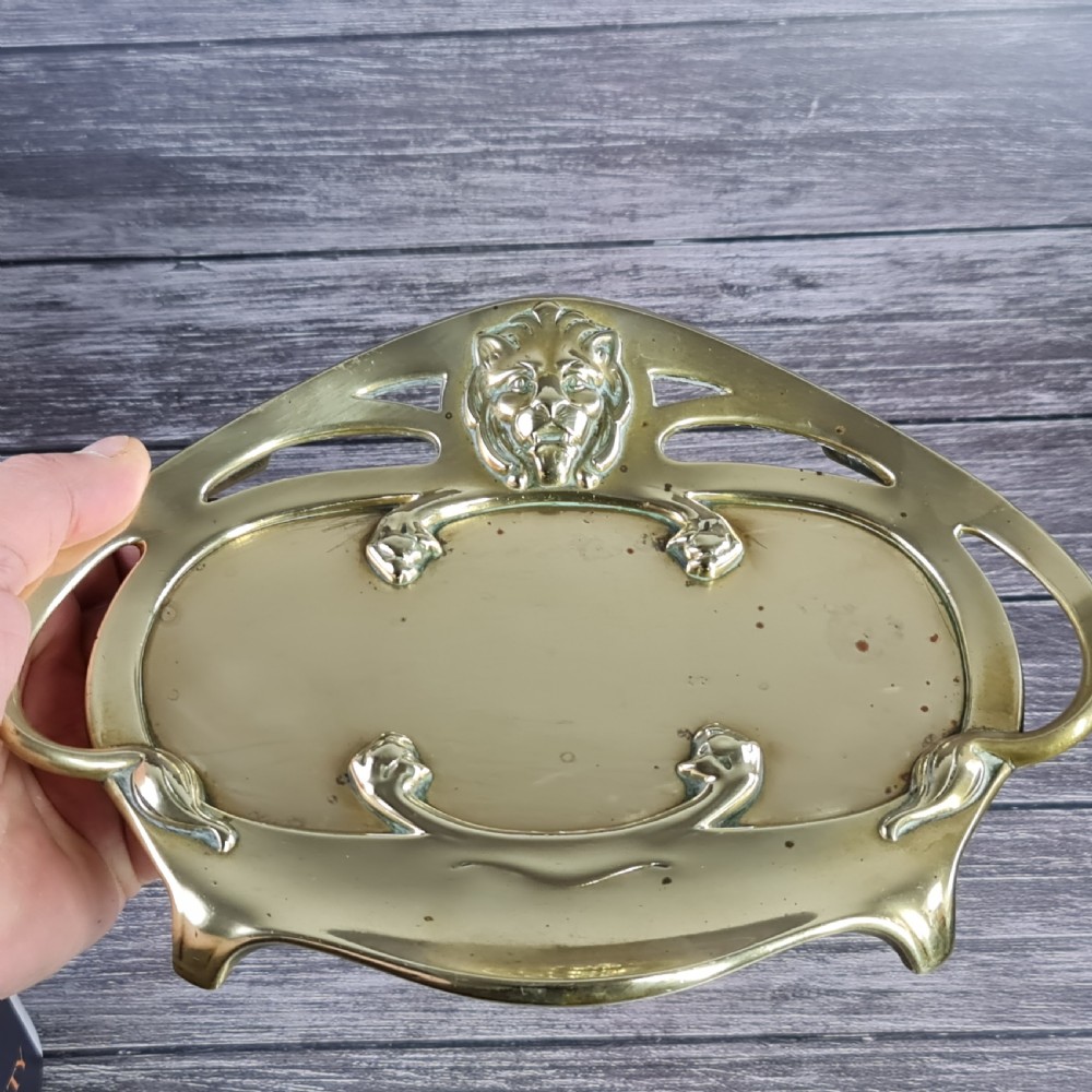 Stunning Secessionist Bronze Card Tray on Feet 