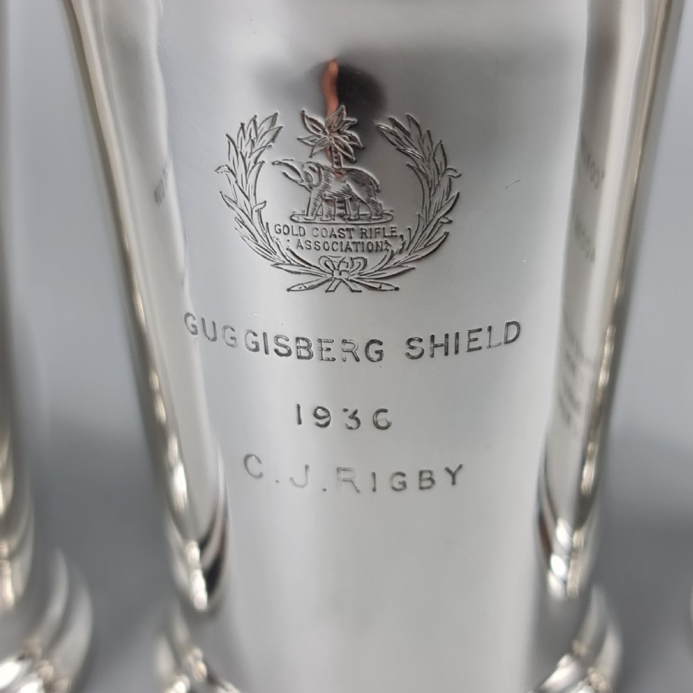 Exceptional Group of 4 x HM Silver Elkington & Co Rifle Presentation Beakers View XIX