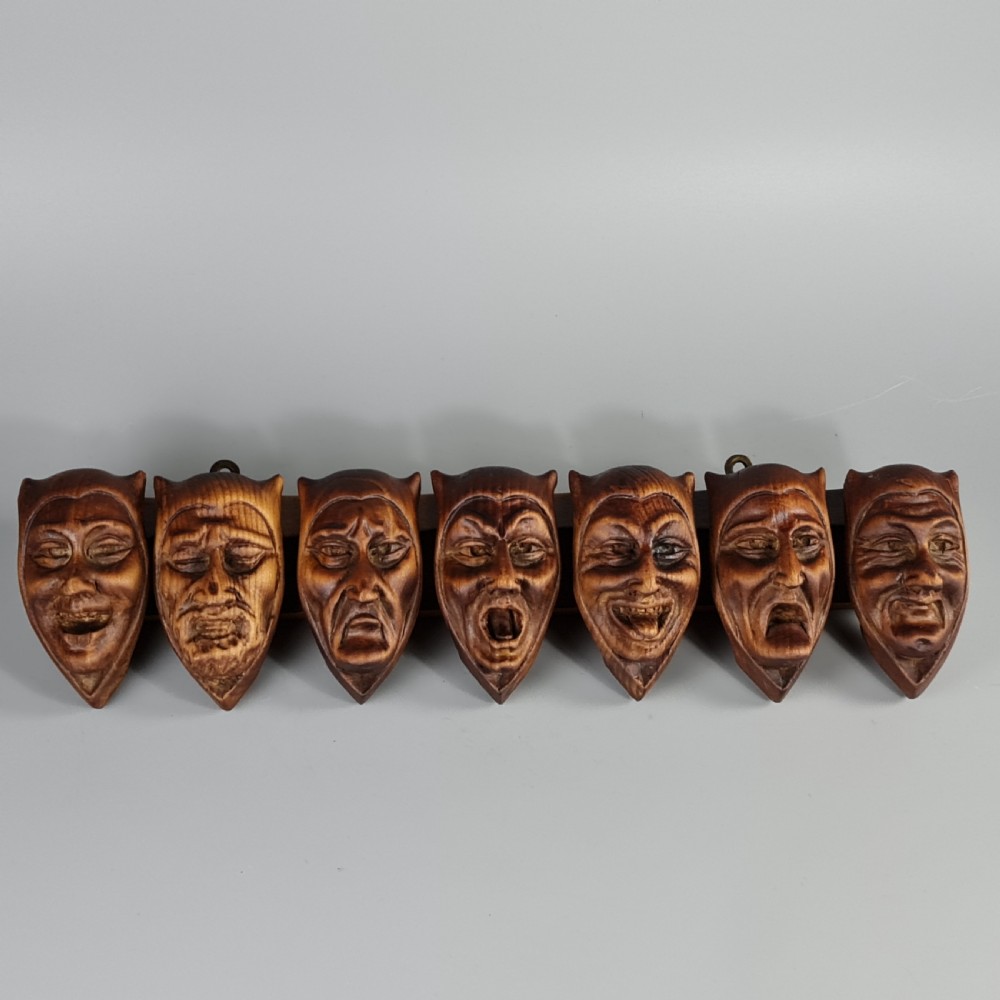 Superb Quality Antique Figural Carved Black Forest Pipe Rack. Wall hanging pipe rack
