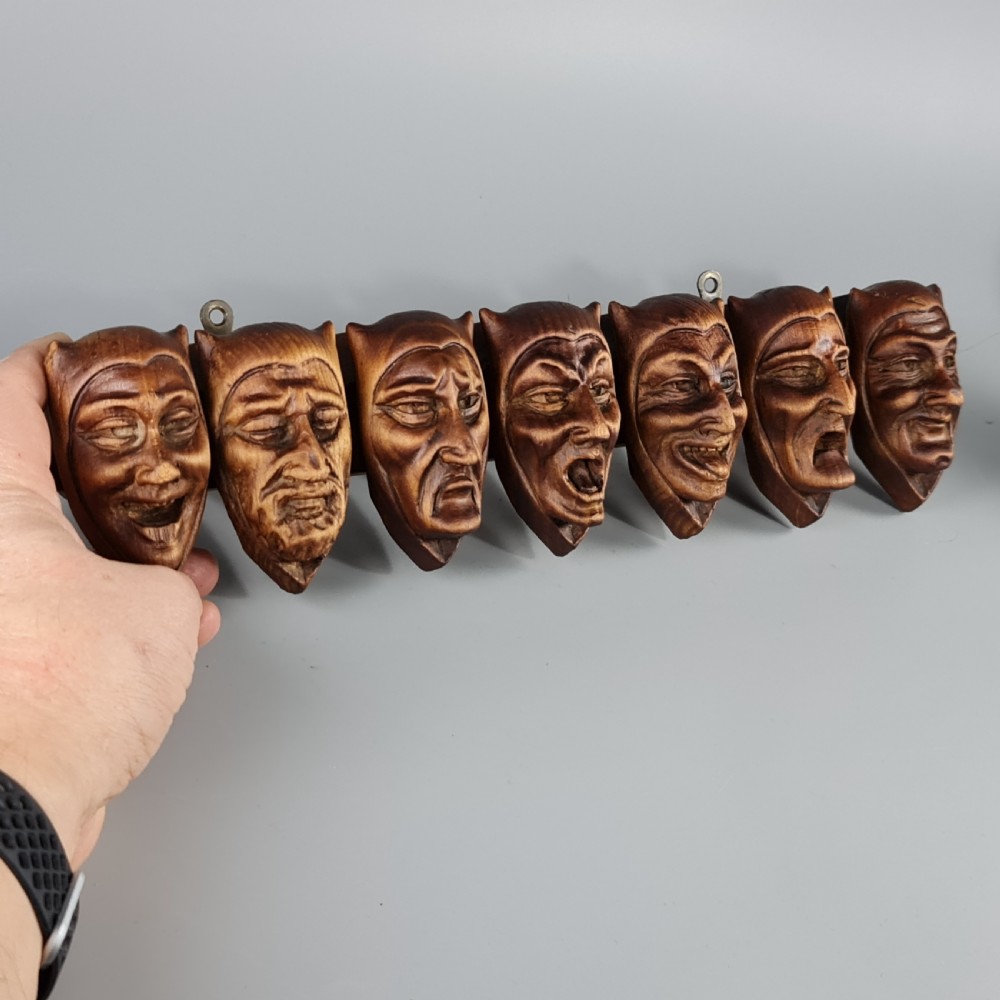 Superb Quality Antique Figural Carved Black Forest Pipe Rack. Wall hanging pipe rack View II