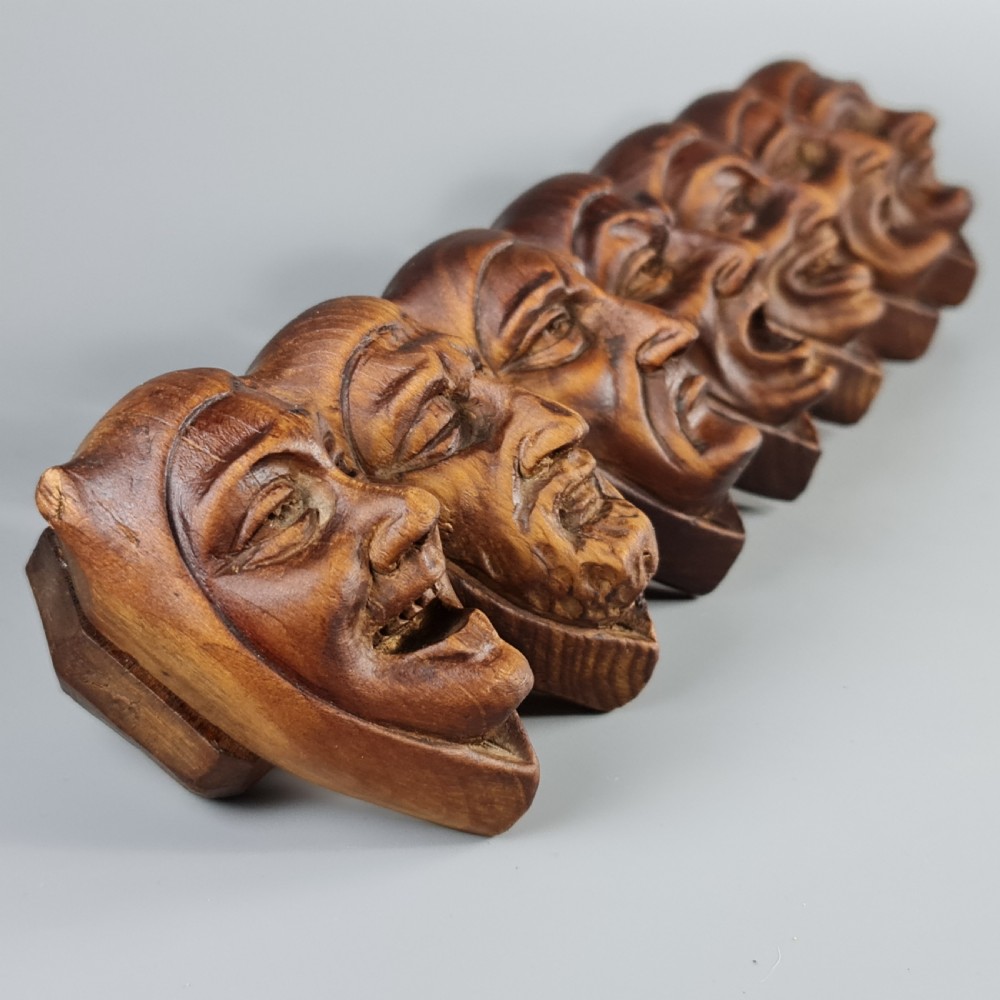 Superb Quality Antique Figural Carved Black Forest Pipe Rack. Wall hanging pipe rack View IV