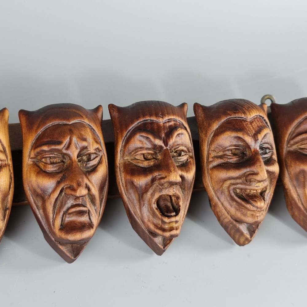 Superb Quality Antique Figural Carved Black Forest Pipe Rack. Wall hanging pipe rack View VII