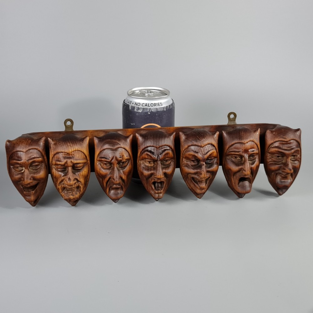 Superb Quality Antique Figural Carved Black Forest Pipe Rack. Wall hanging pipe rack View VIII