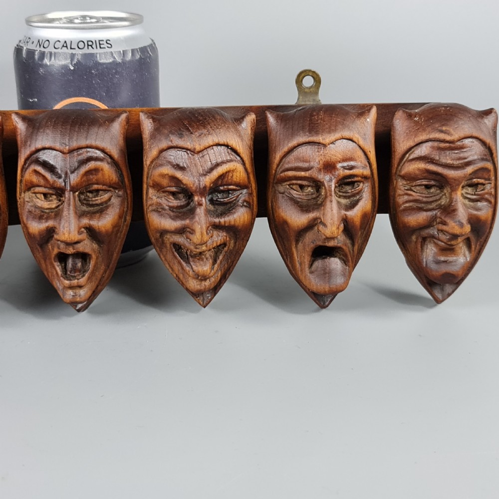 Superb Quality Antique Figural Carved Black Forest Pipe Rack. Wall hanging pipe rack View XIII