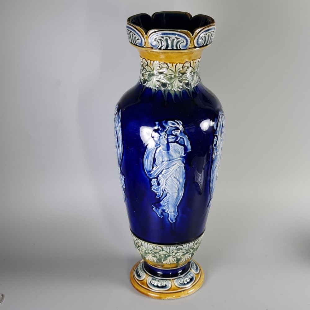 Stunning Rare Late 19thc Doulton Pat Sur Pate Style Huge (42cm) Vase View VII