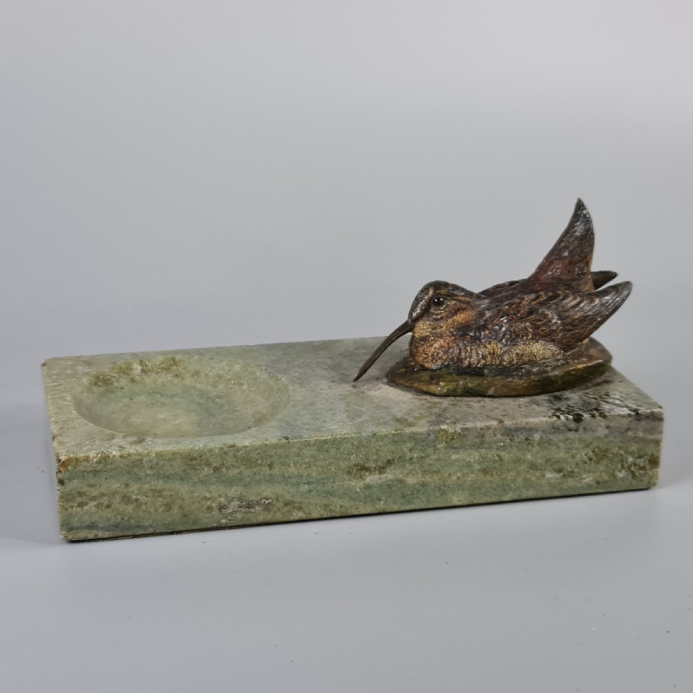 Superb Quality Antique Cold Painted Bronze Snipe signed A.J.Miller early 20th Century