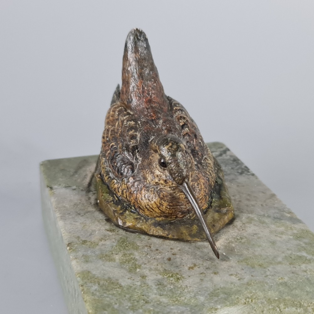 Superb Quality Antique Cold Painted Bronze Snipe signed A.J.Miller early 20th Century View VII
