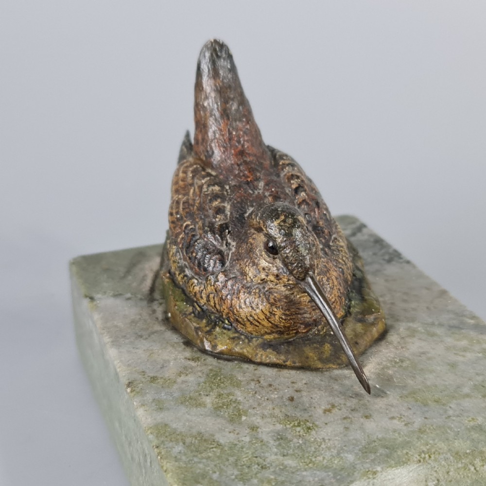 Superb Quality Antique Cold Painted Bronze Snipe signed A.J.Miller early 20th Century View VIII