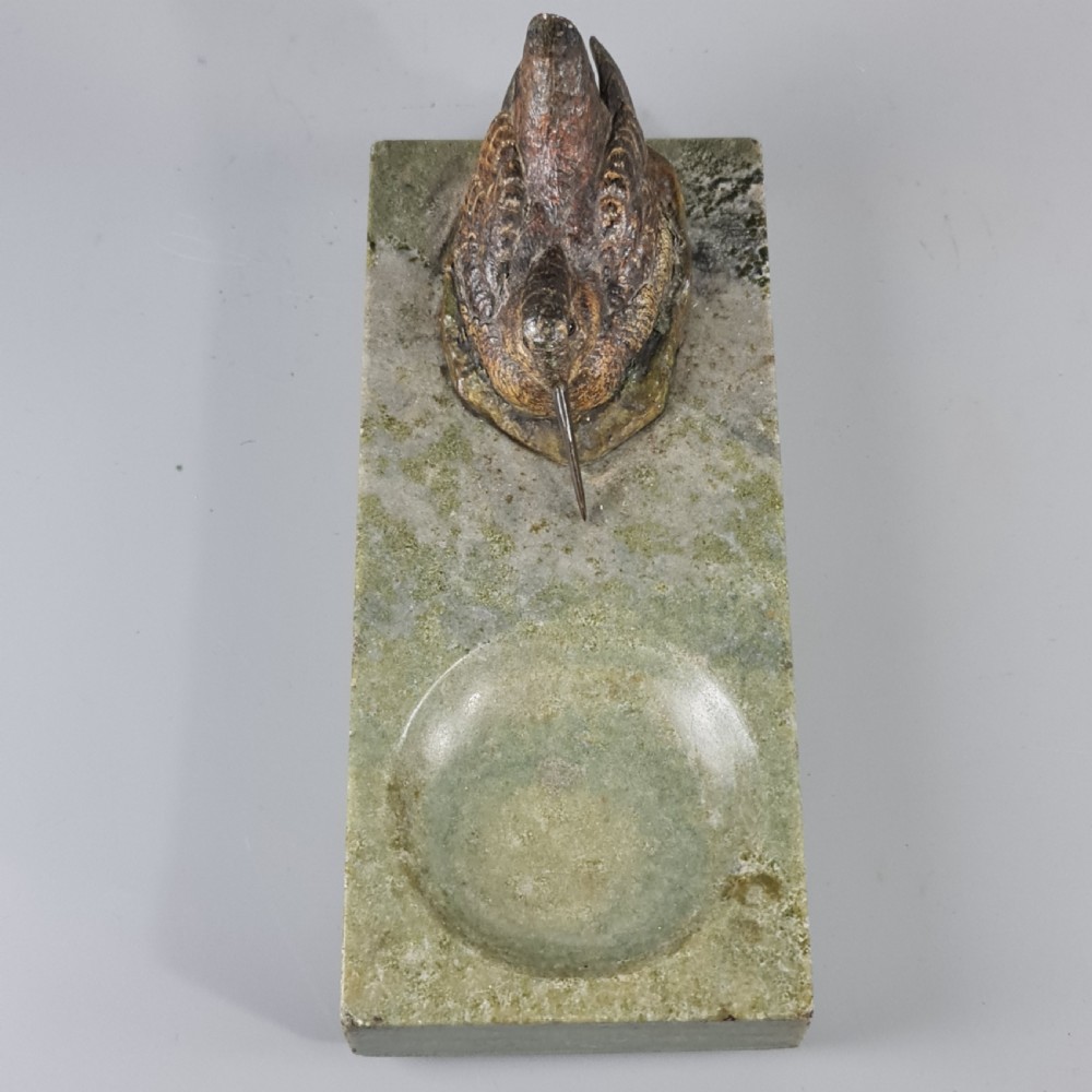 Superb Quality Antique Cold Painted Bronze Snipe signed A.J.Miller early 20th Century View X