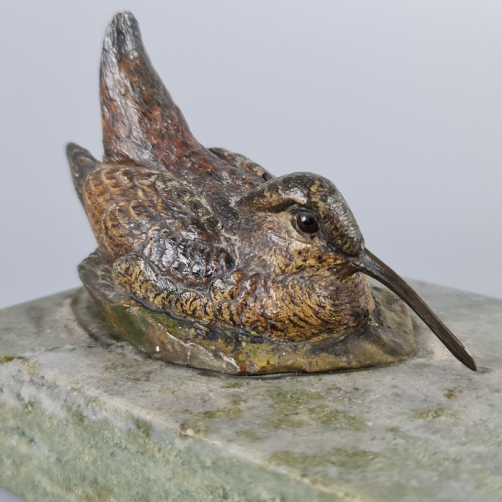 Superb Quality Antique Cold Painted Bronze Snipe signed A.J.Miller early 20th Century View XIV