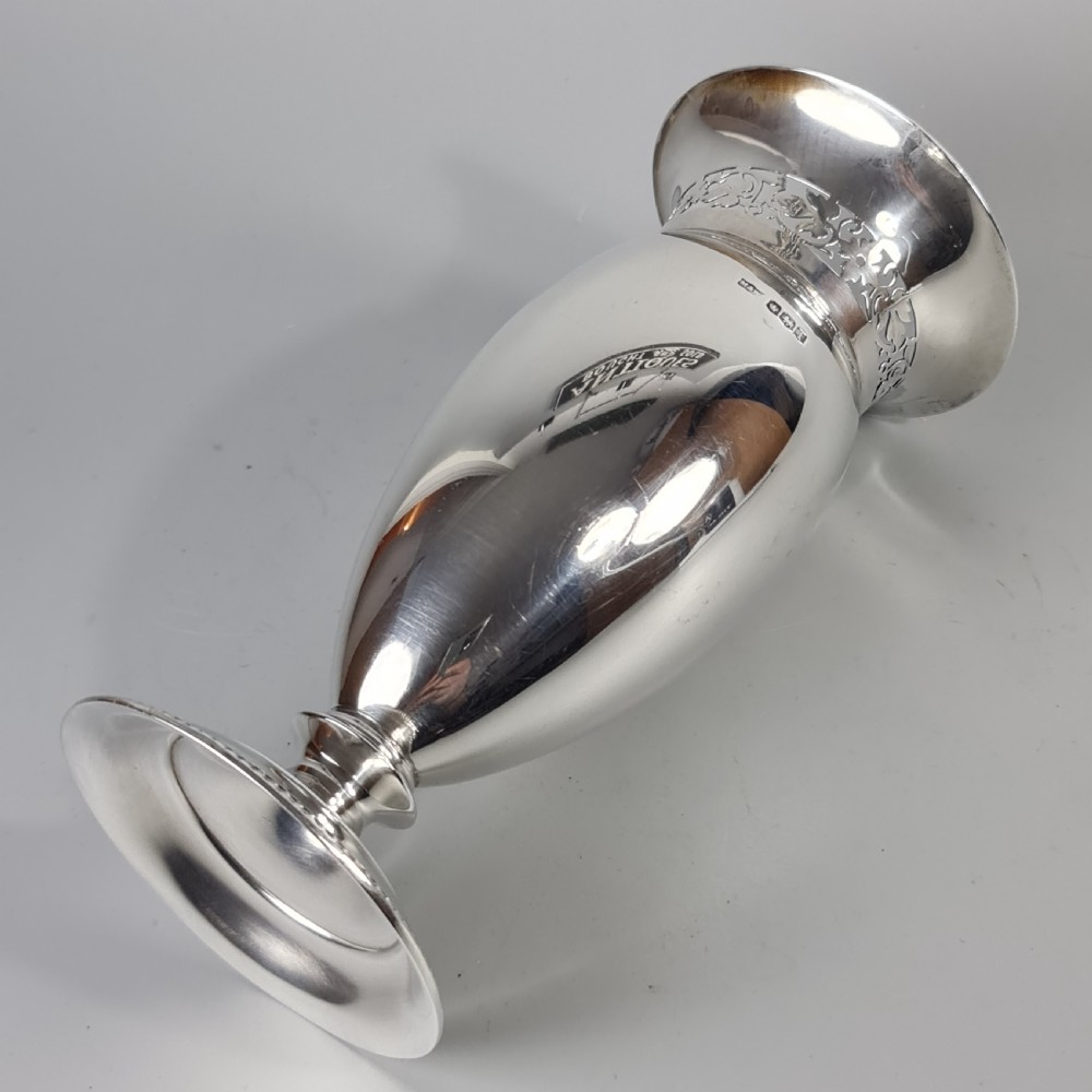 Stunning Large Mappin & Webb Silver Fretted Vase Sheffield 1903 View IV