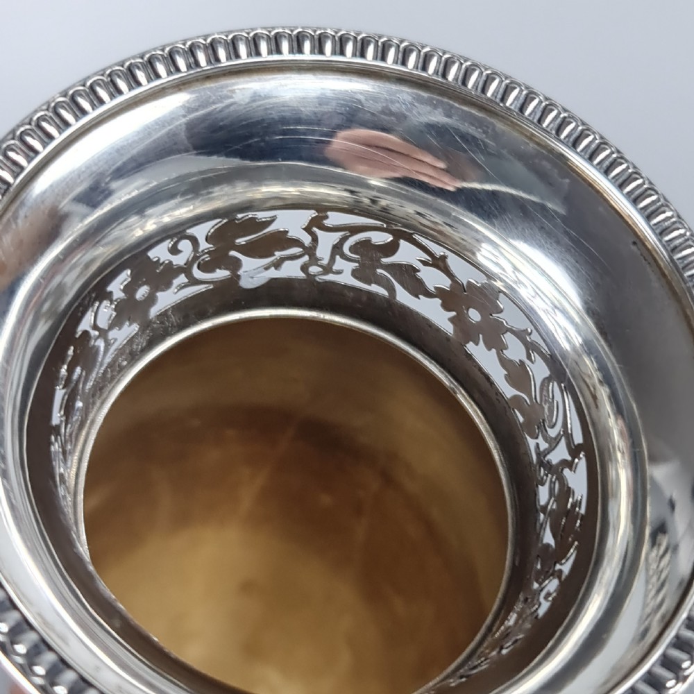 Stunning Large Mappin & Webb Silver Fretted Vase Sheffield 1903 View VIII