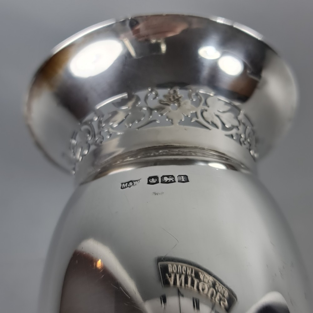 Stunning Large Mappin & Webb Silver Fretted Vase Sheffield 1903 View IX