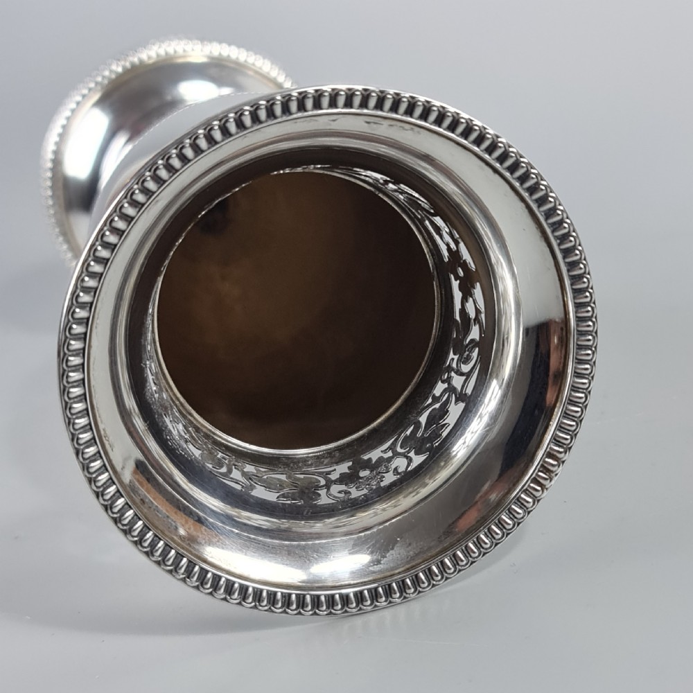 Stunning Large Mappin & Webb Silver Fretted Vase Sheffield 1903 View XIV