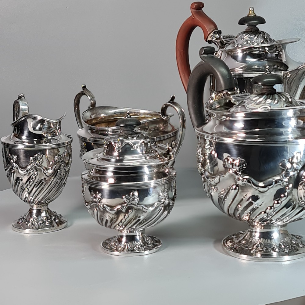 Rare Victorian 5 x Pce HM Silver Tea Set Lon 1896 'Holland, Aldwinckle & Slater  View VI