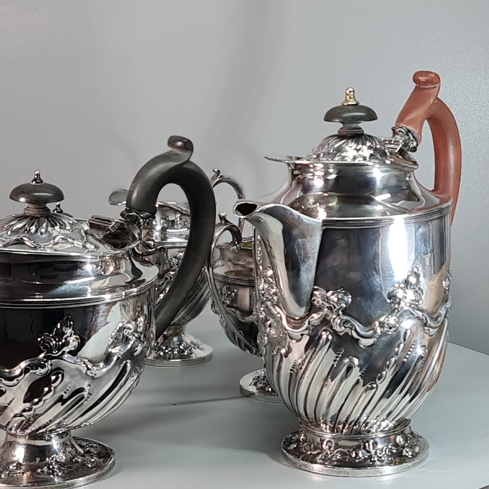 Rare Victorian 5 x Pce HM Silver Tea Set Lon 1896 'Holland, Aldwinckle & Slater  View VII