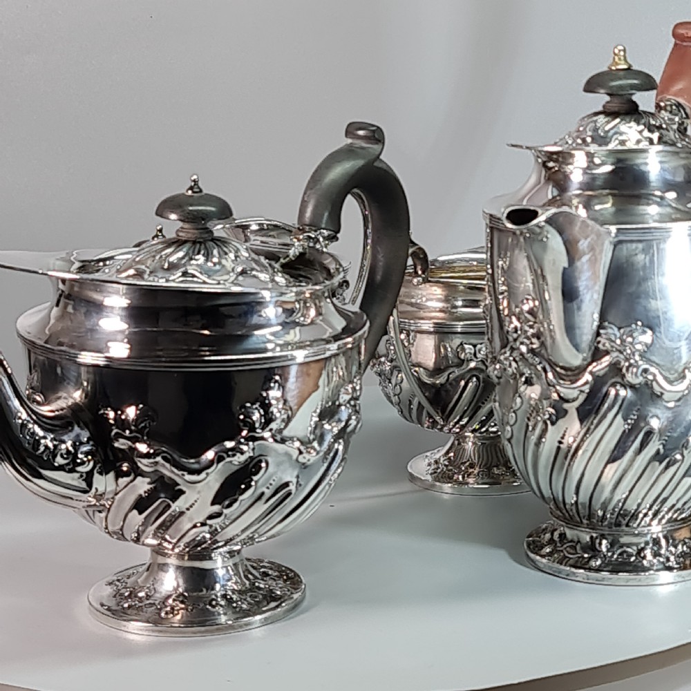 Rare Victorian 5 x Pce HM Silver Tea Set Lon 1896 'Holland, Aldwinckle & Slater  View XV