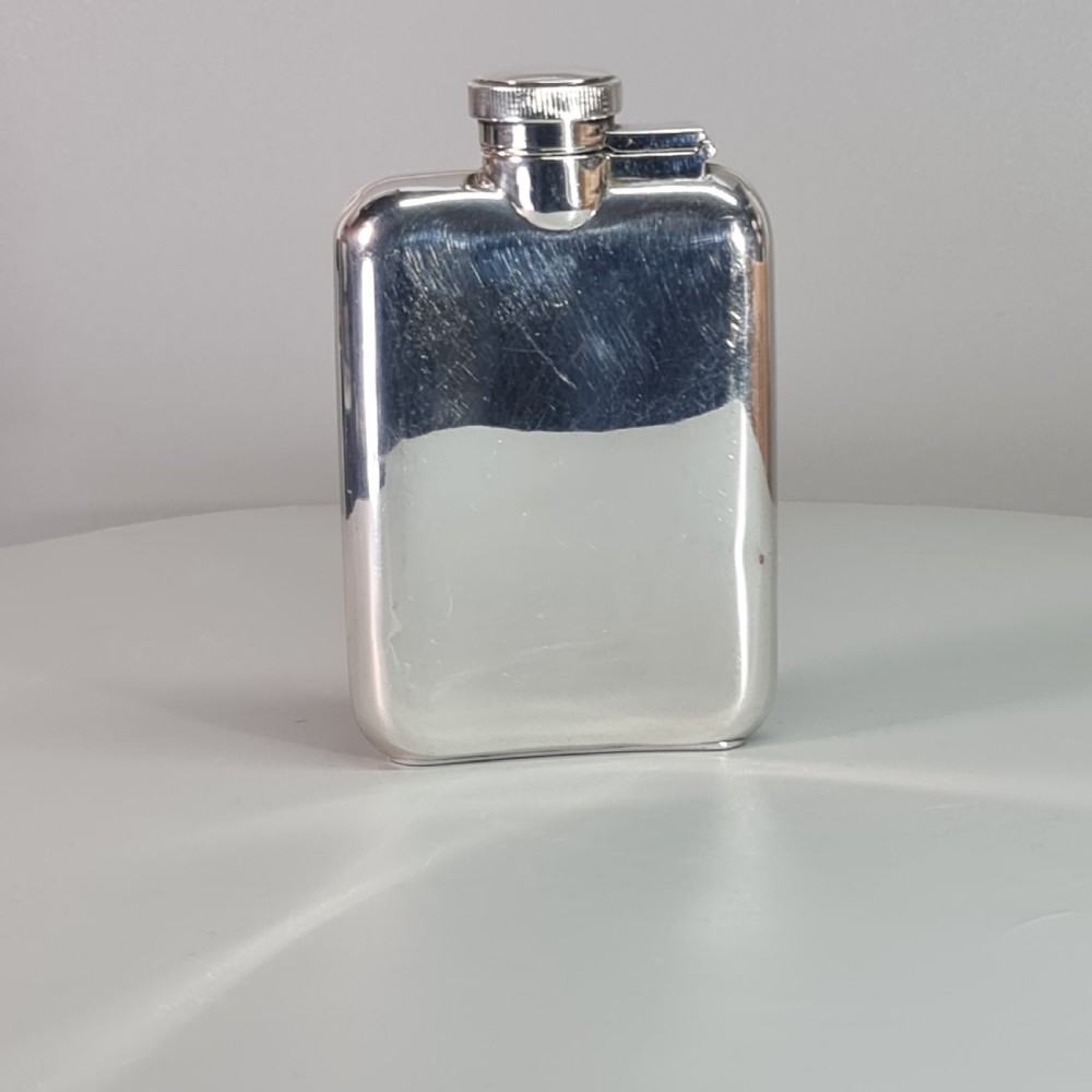 Fine Vintage Solid Silver Hip Flask View II